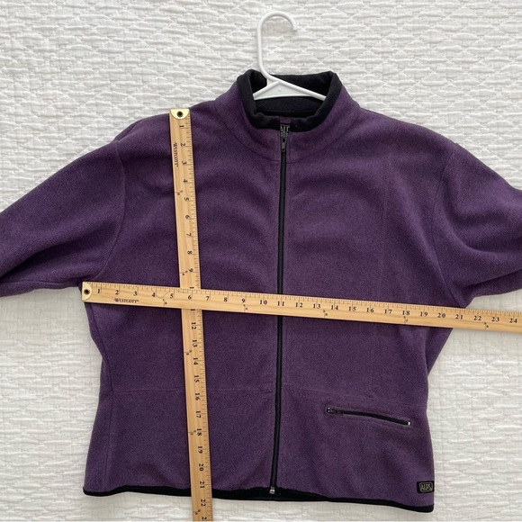 Alps Women’s Full  Zip Fleece Pullover Purple Large Gently Worn Stylish - Picture 4 of 8